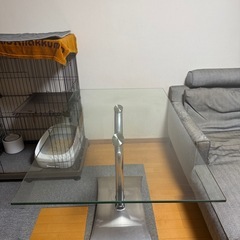 ガラス天板のダイニングテーブル　東京インテリアの画像