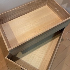 総桐　収納ケース三段　キャスター付きの画像