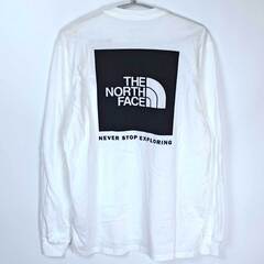 【未使用】ノースフェイス 長袖Tシャツ クルーネック ボックスロゴ バックプリント ロゴ M ホワイト NF0A811N メンズ THE NORTH FACE トップスの画像