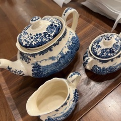 1790年製 Avon Scenes ヴィンテージ アンティーク ティーセットの画像