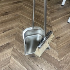 ステンレス箒ちりとりセット　　シルバー　12/21-23の画像