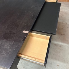 木製ダイニングテーブル/書斎デスク　引き出しありの画像