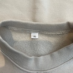 80cm 恐竜 トレーナー 男の子 ライトグレー グレージュの画像