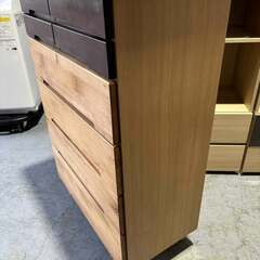 服部家具 モダン ハイチェスト、整理タンス 6段、幅80cm Used/美品の画像