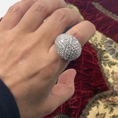 Pt900 K18 パヴェダイヤ　リング　8.11ct 17号　34.9gの画像