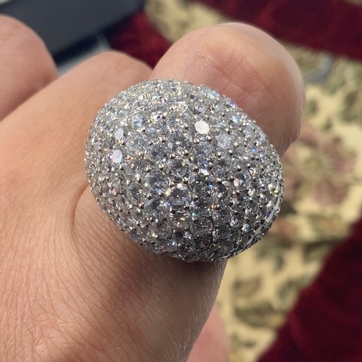 Pt900 K18 パヴェダイヤ　リング　8.11ct 17号　34.9g