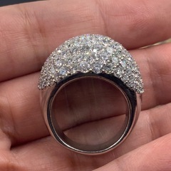 Pt900 K18 パヴェダイヤ　リング　8.11ct 17号　34.9gの画像