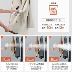 【新品】ハンディ衣類スチーマー 2WAY仕様 20秒起動の画像