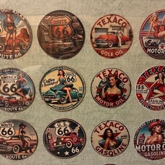 レトロなアメリカン
木製コースター20枚の額装の画像