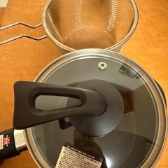 IH・ガス火 ストレーナー付きマルチポット (ブラック)【ニトリ】の画像