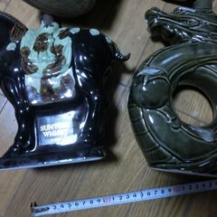 ⑤◍陶器製、珍しい空き瓶、来年の干支の馬等、5点、等、●大きさ画像参照、状態綺麗、飾り物、★お手数をおかけしますプロフィール必読ですの画像