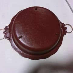 ③◍未使用鋳物、鉄、平鍋、●すき焼き等に、●未使用保管品、周り字幕、画像参照、茶系統、★お手数をおかけしますプロフィール必読ですの画像