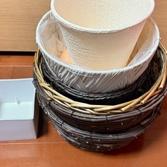 かご 8個 フラワーアレンジメント まとめ売り 花器 フラワーベース 竹籠  の画像