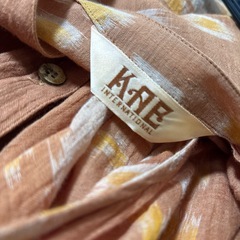 インド綿 × 手織り風プリント ワンピース ベルト付き（前結び・後ろ結び可)の画像