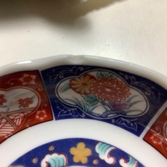 昭和レトロ　金彩赤絵　深皿　なます皿　煮物鉢　中鉢　2点　北山窯　金継ぎ用の画像