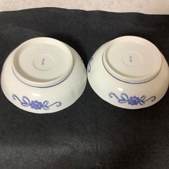 昭和レトロ　金彩赤絵　深皿　なます皿　煮物鉢　中鉢　2点　北山窯　金継ぎ用の画像