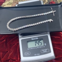 Pt850 テニスブレスレット　7.03ct 14.5g 約18cmの画像