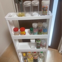 【美品】スリムラック 幅12cm ホワイト 収納ラックの画像