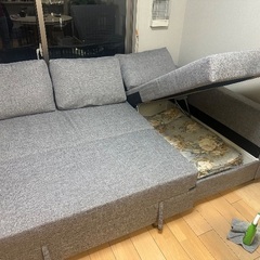 【美品　応募殺到中　早い者勝ち】IKEA IFRIHETEN コーナーソファベッド　ライトグレーの画像