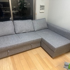 【美品　応募殺到中　早い者勝ち】IKEA IFRIHETEN コーナーソファベッド　ライトグレーの画像