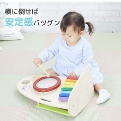 Edutē エデュテ アイムトイ スロープローラー＆ミュージックステーション 音の鳴る木製のおもちゃ 知育玩具 楽器 木琴 太鼓 の画像