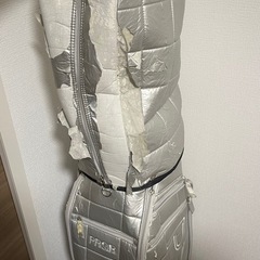 グレー ゴルフバッグ キャディバッグ メンズ レディース 9型 軽量 スタンド付き 傷あり 中古の画像