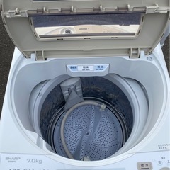 アース万代店　美品 シャープ 7.0kg全自動洗濯機 ES-SH7C-N 2024年製 穴なし槽 ほぐし運転 槽洗浄の画像