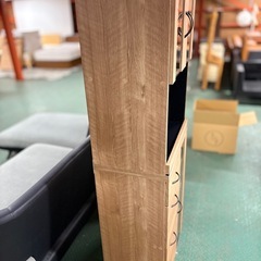 【美品】レンジ台収納キャビネット ガラス扉付きの画像