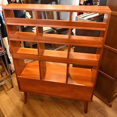 ●近郊格安配送(^^♪●北欧　ヴィンテージ風　マホガニー　シェルフ　中古品●相模原　横浜　神奈川●キャビネット　リビングボード　収納の画像