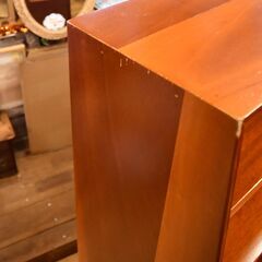 ●近郊格安配送(^^♪●北欧　ヴィンテージ風　マホガニー　シェルフ　中古品●相模原　横浜　神奈川●キャビネット　リビングボード　収納の画像