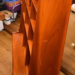 ●近郊格安配送(^^♪●北欧　ヴィンテージ風　マホガニー　シェルフ　中古品●相模原　横浜　神奈川●キャビネット　リビングボード　収納の画像