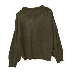 【美品】earth music&ecology ニットセーター  ベージュ フリーサイズの画像