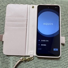 AQUOS wish 5 ピンク　手帳型ケース付きの画像