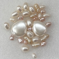 淡水パール　シェルパーツ　まとめ売り　ハンドメイド素材　手芸　作品作りの画像