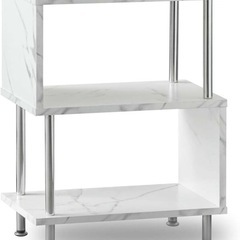 サイドテーブル 大理石 3段 サイドラック S字 幅40cm 収納棚 シェルフ おしゃれ の画像