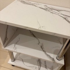 サイドテーブル 大理石 3段 サイドラック S字 幅40cm 収納棚 シェルフ おしゃれ の画像
