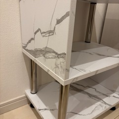 サイドテーブル 大理石 3段 サイドラック S字 幅40cm 収納棚 シェルフ おしゃれ の画像