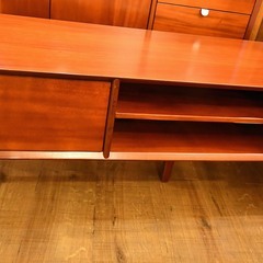●近郊格安配送(^^♪●北欧　ヴィンテージ風　マホガニー　テレビボード　中古品●相模原　横浜　神奈川●AVボード　TVボード●の画像