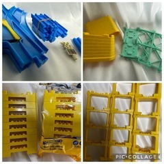 「プラレール」のレールや橋脚などのパーツの画像