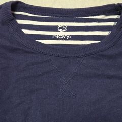 Navy ネイビー長袖ロンT 150cm 小柄女性 キッズ シンプル トップスの画像