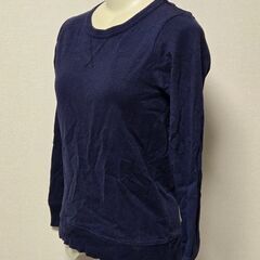 Navy ネイビー長袖ロンT 150cm 小柄女性 キッズ シンプル トップスの画像