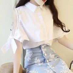 【12/19まで】肩出し オフショルダー オフショル 花柄 お花 フラワー ブラウス ワイシャツ シャツの画像