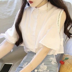 【12/19まで】肩出し オフショルダー オフショル 花柄 お花 フラワー ブラウス ワイシャツ シャツの画像