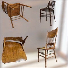 シンリー Shin-Lee アンティーク調 チェア4脚 彫刻オーク材木製チェアの画像