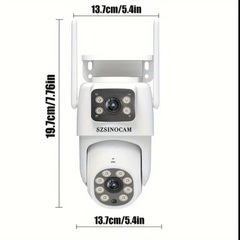 【170】新品1台 2.4GHz デュアルレンズ 屋外 Wi-Fi 720p高画質スマートカメラ〈IP65防水〉の画像