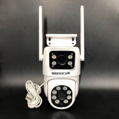 【170】新品1台 2.4GHz デュアルレンズ 屋外 Wi-Fi 720p高画質スマートカメラ〈IP65防水〉の画像