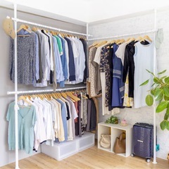 【取り付け簡単】ワンタッチ式 突っ張りハンガーの画像