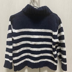 ストライプ カーディガン ネイビー/ホワイトの画像