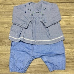 【1回着用】 ベビー 80cm　ロンパース カバーオールの画像