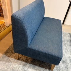 ソファ 青  2人掛けの画像